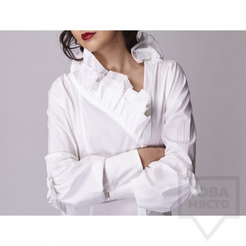 Дамска риза Амбиция - Асиметрия white