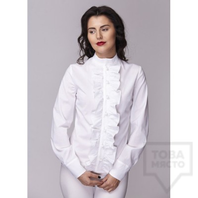 Дамска риза Амбиция - Волани white