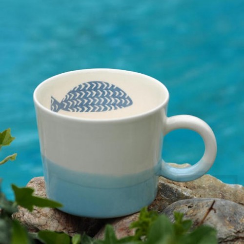 Ръчно изработена порцеланова чаша Art.E Handmade - Love Sea