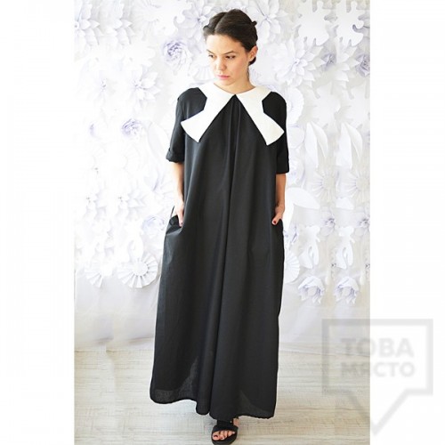 Дълга черна рокля Attitude157 - Aisha