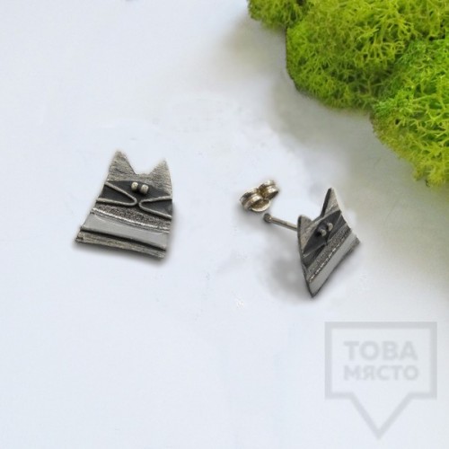 Silver earrings by Topreva - kitties