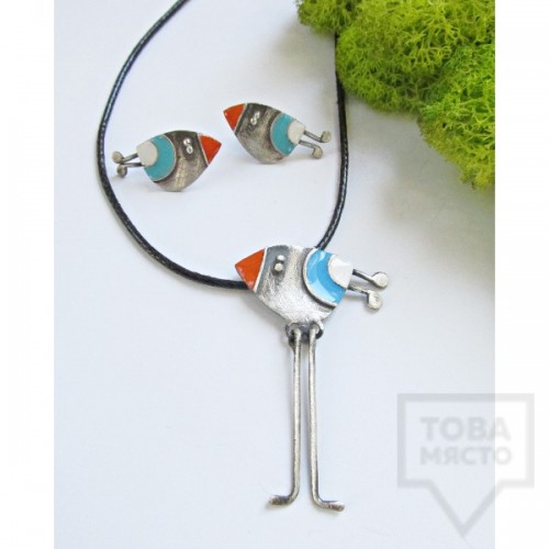 Silver necklace by Topreva-colorful chick