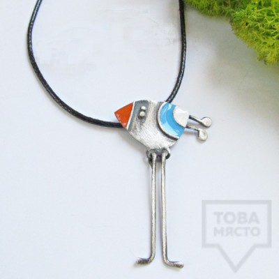 Silver necklace by Topreva-colorful chick