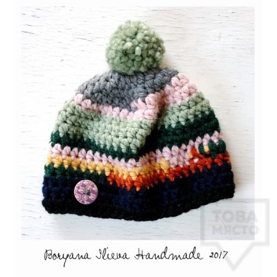 Плетена шапка Boryana Ilieva Handmade - черга