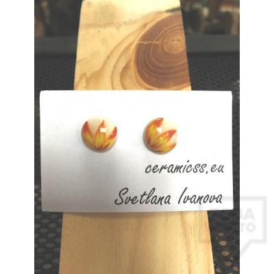 Designer earrings by CeramicsS- Fiery Petals