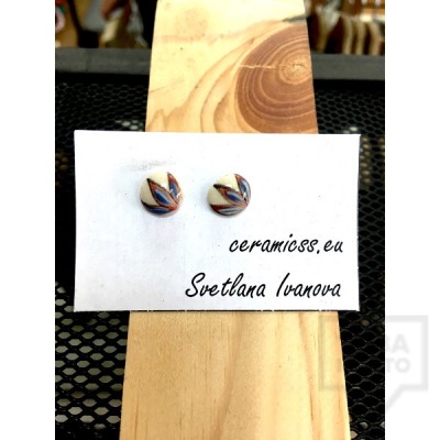 Designer earrings by CeramicsS- Blue flowers