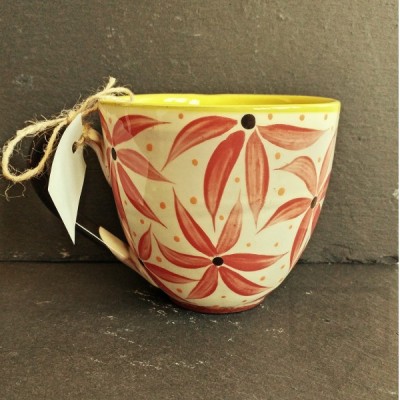 Handmade unique ceramic mug CeramicsS-Scarlet flowers