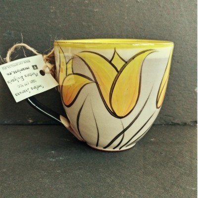 Handmade unique ceramic mug CeramicsS - Sunny Tulips