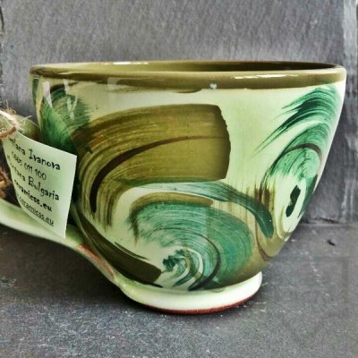 Ръчно изработена керамична чаша CeramicsS - Зелена стихия