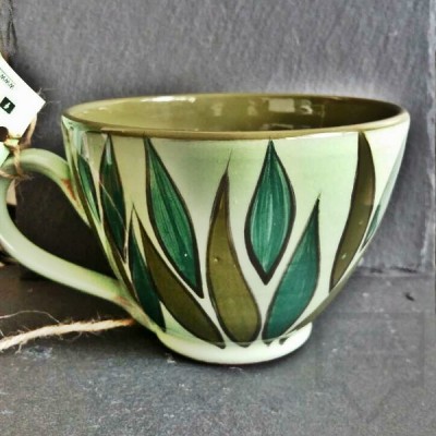Handmade unique ceramic mug CeramicsS - Leaf garden
