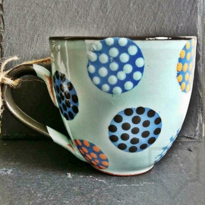 Ръчно изработена керамична чаша CeramicsS - Пъстра феерия