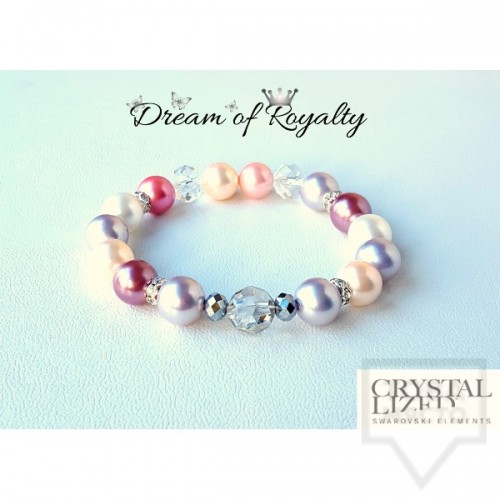 Ръчно изработена гривна Swarowski елементи Dream of Royalty - pearls