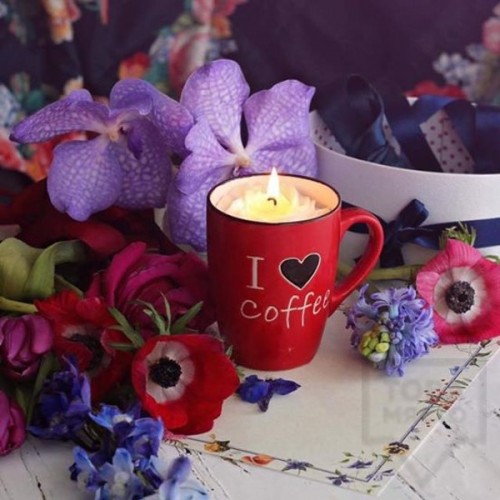 Ръчно изработена ароматна свещ Gancini - i love coffee