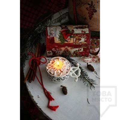 Ръчно изработена свещ Gancini - white snowflake