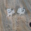 Ръчно изработени сребърни обеци Gargorock - котета