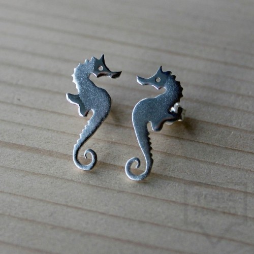 Silver earrings Gargorock - seahorses