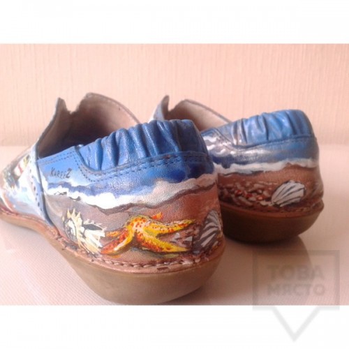 Дизайнерски дамски обувки Kareez Art Line - Море