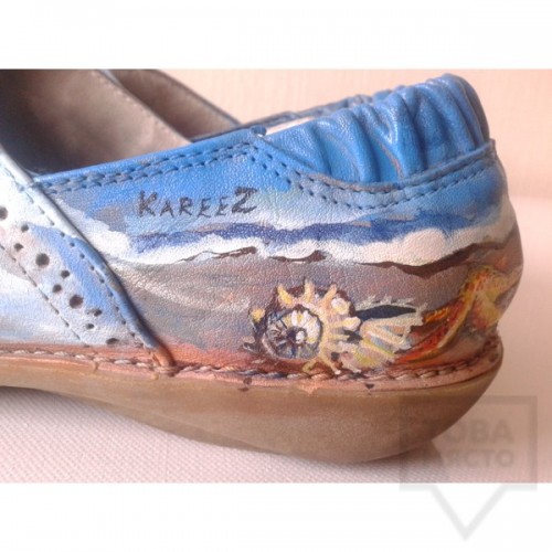 Дизайнерски дамски обувки Kareez Art Line - Море