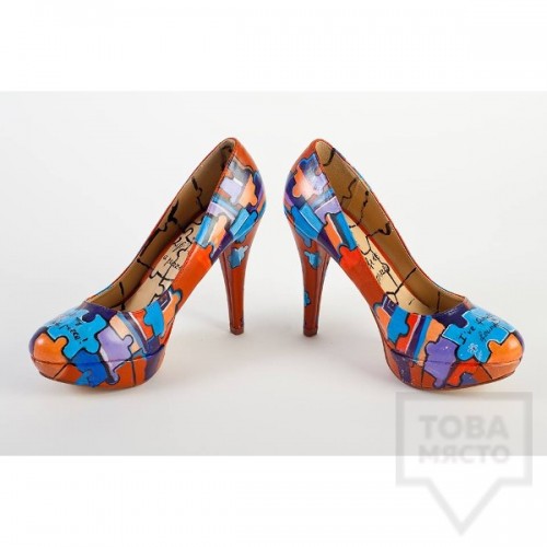 Дизайнерски дамски обувки Kareez Art Line - Пъзел