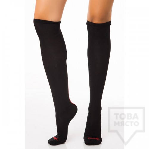 Дамски дълги чорапи KrakMe - Hot Line Black