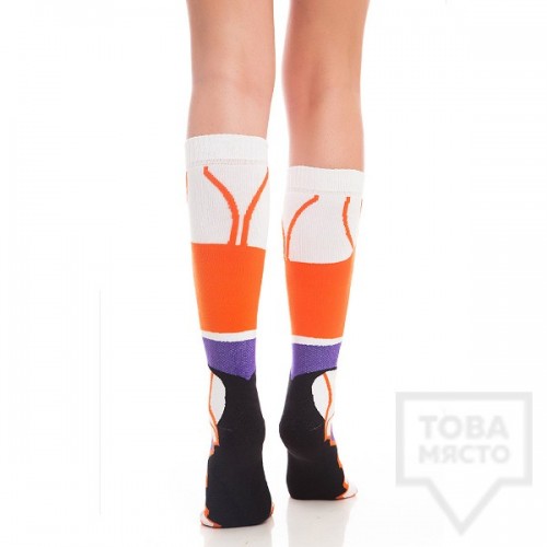 Дамски дълги чорапи KrakMe - Havana futuristic purple