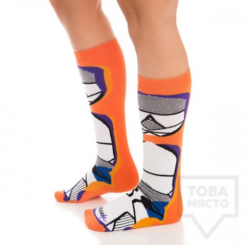 Мъжки дълги чорапи KrakMe - Orange Stripper