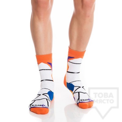 Мъжки къси чорапи KrakMe - Orange Stripper