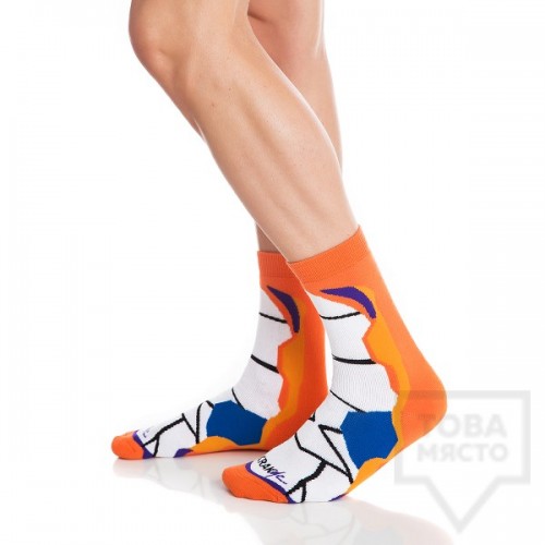 Мъжки къси чорапи KrakMe - Orange Stripper