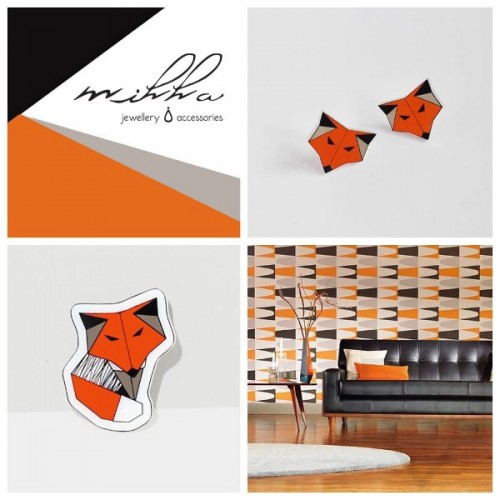 Брошка Mihha - Origami Fox