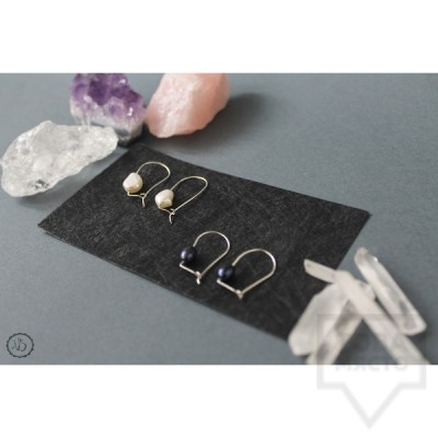 Дизайнерски обеци Nimeria Shop - Silver Knots Pearls