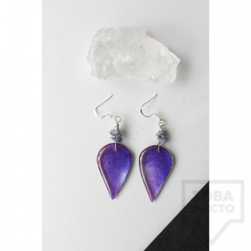 Дизайнерски обеци Nimeria Shop - Everlasting Bouquet purple love