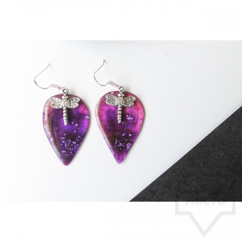 Дизайнерски обеци Nimeria Shop - Everlasting Bouquet purple firefly