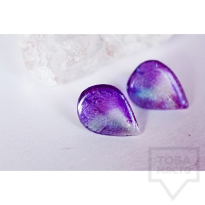 Дизайнерски обеци Nimeria Shop - Forest Raindrops - Purple fairytale