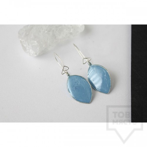 Дизайнерски обеци Nimeria Shop - Seethrough Petals Blue paradise