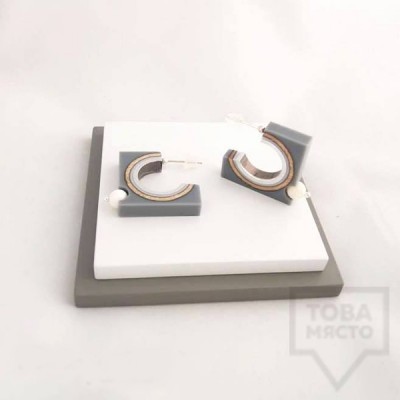 Women's earrings Panayotov - biscuit ash