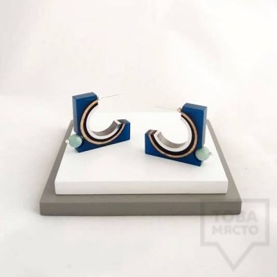 Women's earrings Panayotov - biscuit blue