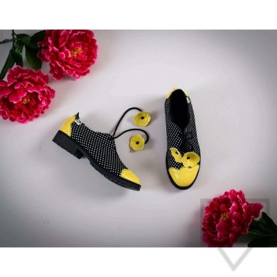 Дизайнерски дамски обувки оксфорд Pesh.Art - Summer Flower Yellow