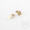 Асиметрични сребърни обеци Pin - жълто злато