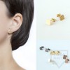 Асиметрични сребърни обеци Pin - оксидирано сребро 