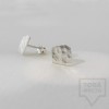 Асиметрични сребърни обеци Pin - сребристи 
