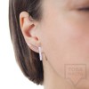 Ковани сребърни обеци - Pin розово злато
