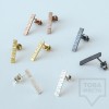 Ковани сребърни обеци - Pin розово злато