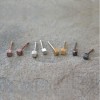 Малки сребърни обеци Pin - кубчета оксидирано сребро