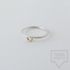 Сребърен пръстен Pin - със златен елемент 3 сребрист 
