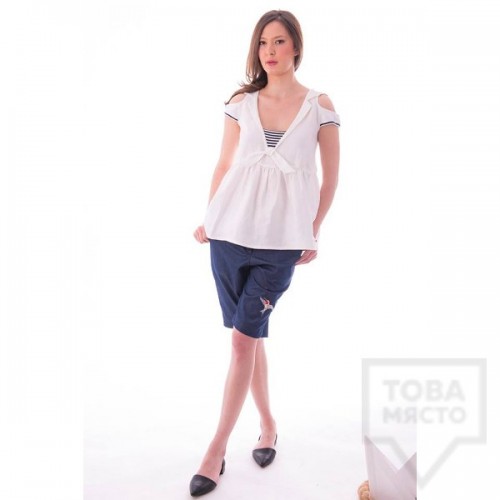 Дизайнерска бяла блуза VIVASTELLA - круиз