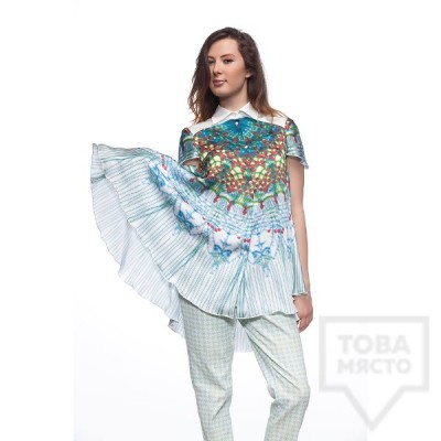 Дизайнерска дамска риза VIVASTELLA - colour crochet