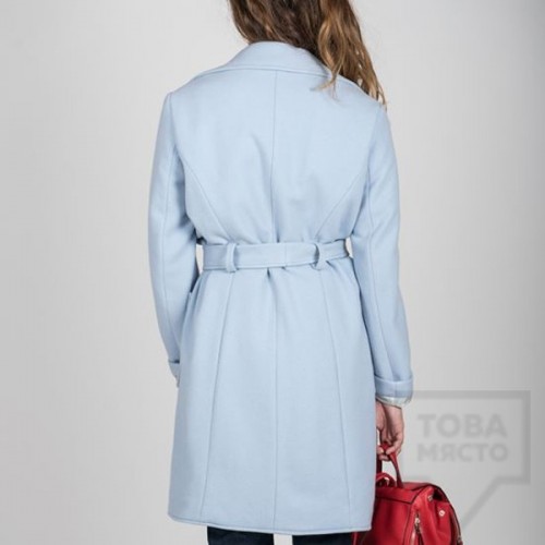 Палто с пискюли Vivastella - Sky blue