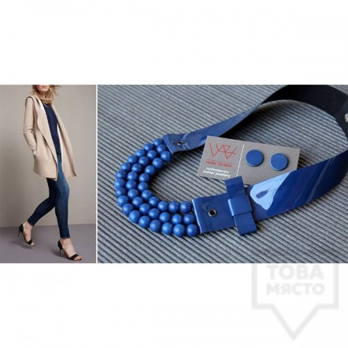 Ръчно изработено колие Vyara Tzeneva Jewellery - tripple blue