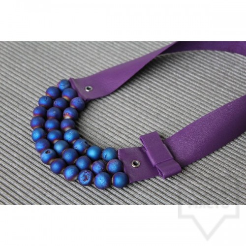 Ръчно изработено колие Vyara Tzeneva Jewellery - triple deep purple