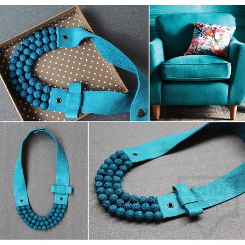 Ръчно изработено колие Vyara Tzeneva Jewellery - triple turquoise